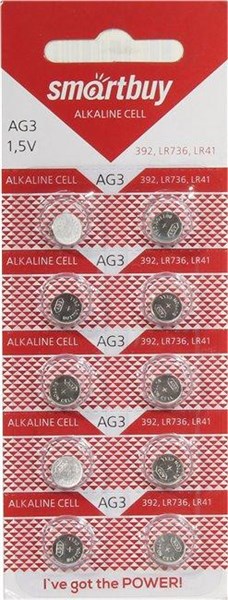 Батарейка Smartbuy G3/LR736/LR41/392 Alkaline BL10 dU2dcaACgHC9yARurcQ2j2 - фото 1105