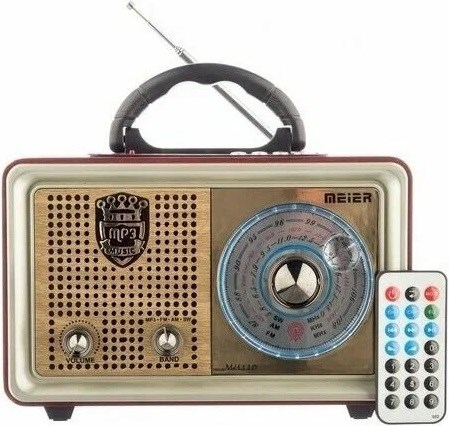 Радиоприёмник с Bluetooth РЕТРО MEIER M-110BT O0oLbM2khGF7bDy6eLNZg0 - фото 260494