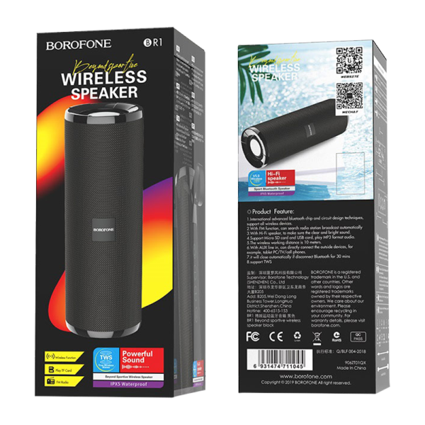 Портативная колонка Borofone BR1 bluetooth 5.0 черный 6CRvUIBVhdnjaWYtlEfkU1 - фото 267866