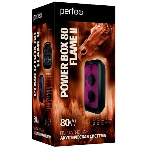 Perfeo ПАС “Power Box 80 Flame II” BT, EQ, USB, microSD, AUX, FM, 12 MIC IxQTRBYNh0-nGZloO-xdI0 - фото 267882