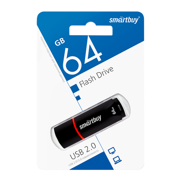 Флеш-накопитель Smartbuy Crown 64GB USB2.0 пластик черный 0BjVADesia1S6rEIZXPK03 - фото 267974