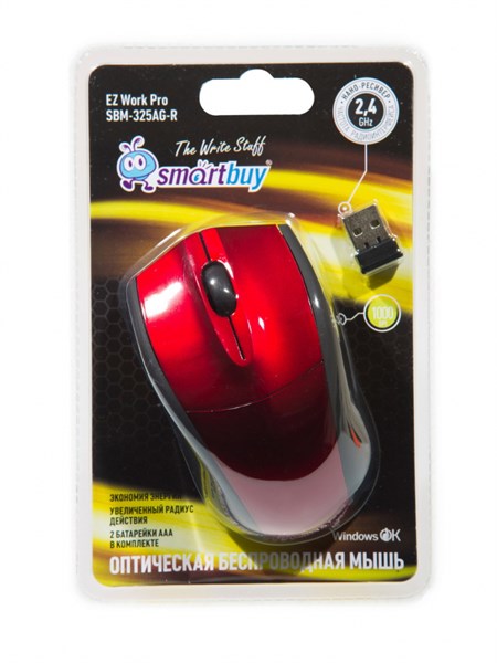 Мышь беспроводная Smartbuy 325AG USB красный zF-G3c1fh-FlQf9SRH6DR0 - фото 273748