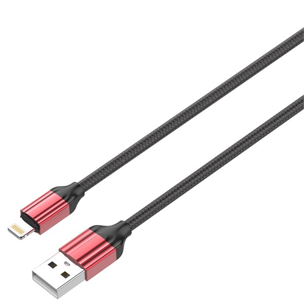 Кабель LDNIO LS432/ USB Lightning/ 2m/ 2.4A/ медь: 120 жил/ Нейлоновая оплетка/ Red ivOMMSwii83SWFFq8mx2L0 - фото 280599