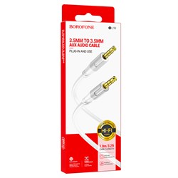 Аудиокабель BOROFONE BL19 AUX Jack 3,5 (m) - Jack 3,5 (m), 1 м, белый NAgmbY3Gjo3jPYDQhtzmu2 - фото 337