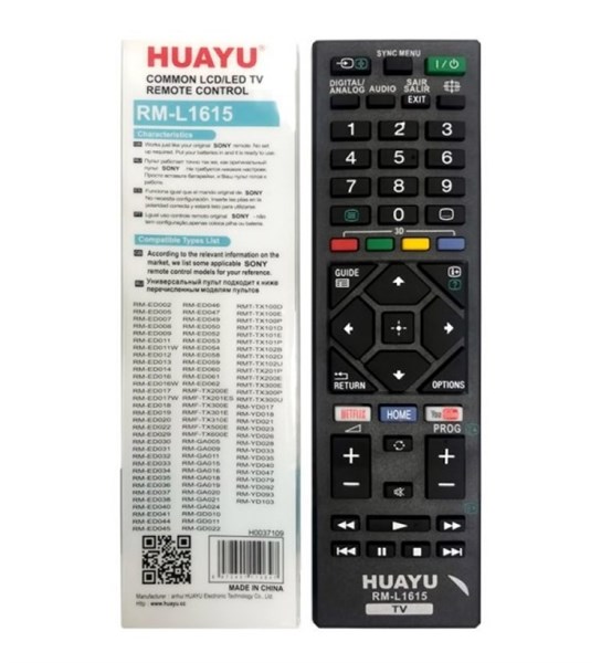 Пульт ДУ универсальный HUAYU Sony RM-L1615 LCD TV YouTube 7HUQtB1Egvaw1eeq0IOM62 - фото 339990