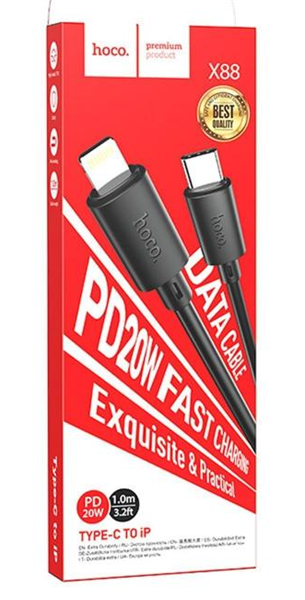 Кабель HOCO X88 USB (m)-Type-C/Lightning 1.0м чёрный rwQn-EQXhyh9DjtYum-BF2 - фото 368800