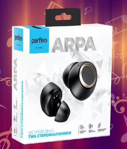 Perfeo BT TWS наушники беспроводные  ARPA Bluetooth V5.3 автосопряжение NGIJiMLegGBacUWGCV7w03 - фото 368828