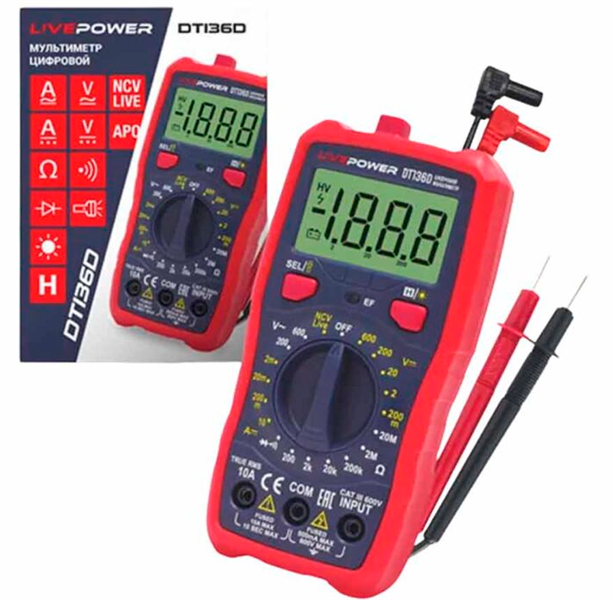 Мультиметр DT136D цифровой LIVE POWER mYxW4vQ5iSRF4ujuRt62C2 - фото 368871