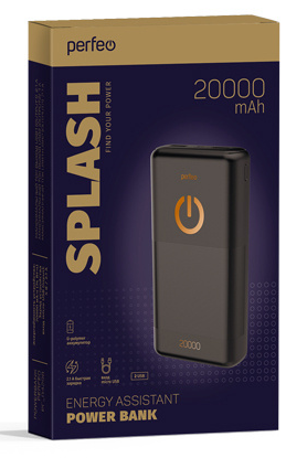 Внешний аккумулятор Perfeo 20000mAh + Micro usb, In Micro usb, Out USB 1A, 2.1A Black -GHaNZiigQzDlqSDKYl6P0 - фото 368927