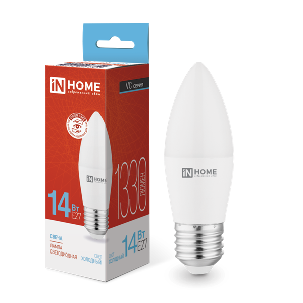 Лампа светодиодная LED-СВЕЧА-VC 14Вт 230В E14 6500К 1330лм IN HOME yIuL8wOTgVc1m2txGmBdb0 - фото 369295