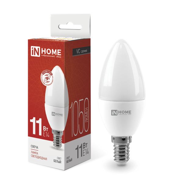 Лампа светодиодная LED-СВЕЧА-VC 11Вт 230В Е14 4000К 1050Лм IN HOME E42KXLlehNMFVkzn4U8At1 - фото 369297