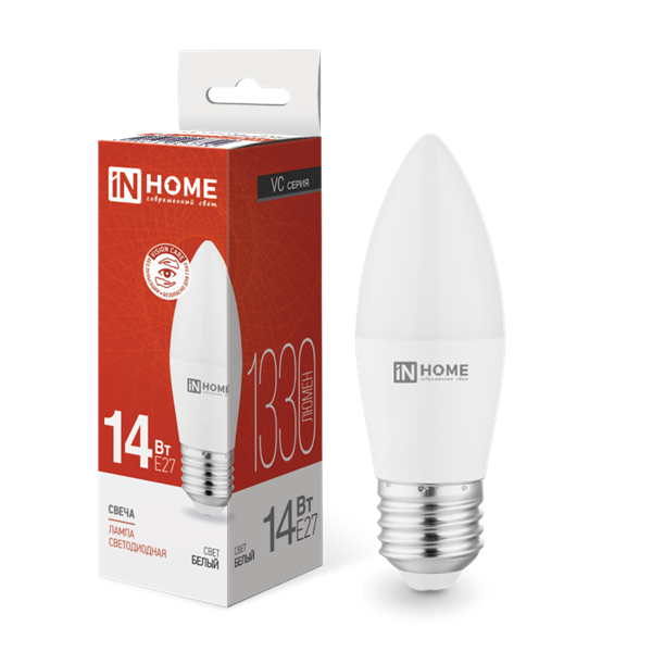 Лампа светодиодная LED-СВЕЧА-VC 14Вт 230В E27 4000K 1330Лм IN HOME ZUiJ4P8HiBo8v0ZF-toR-0 - фото 369320