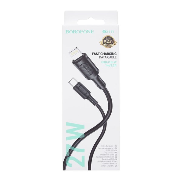 Кабель Borofone BX111 Type-C / Lightning 2.4A черный 1 м 0syDjJjMicCEbr19Y5fyo3 - фото 369388
