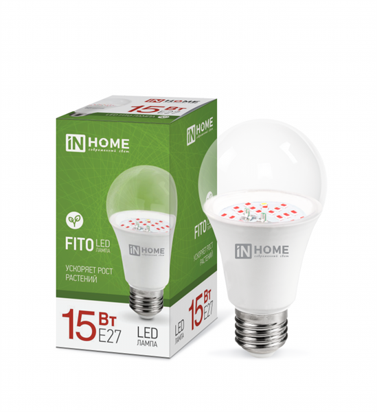 Лампа светодиодная IN HOME A60-FITO 15Вт 230В Е27 фито jfSCYLuujiwkM-COMcuEJ0 - фото 369540