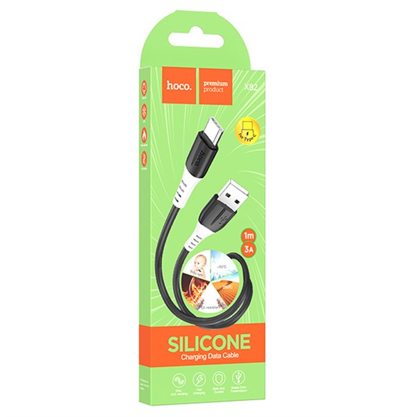 Кабель USB HOCO X82 Silicone USB - Type-C, 3A, 1 м, черный, не горит, не замерзает KYJuFffBiqddIKQ2eY-qu2 - фото 369585