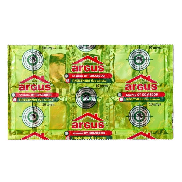 Пластины от комаров, без запаха ARGUS  (10шт.) zJtEX5g5jjNvbTJw333tI0 - фото 370100