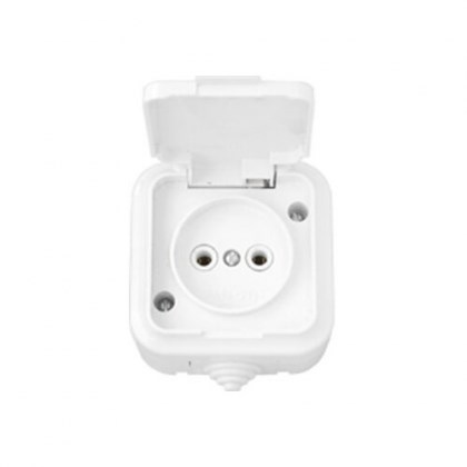 Розетка Bylectrica накладная, 1-местная, белая, пластик, с крышкой, IP54 LDxwN4XljN4NjX52Rag983 - фото 370575