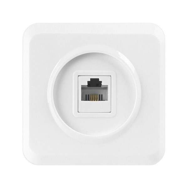 Розетка компьютерная RJ-45 1-местная белая "Юпитер" (SBE-03w-S1-RJ) ezZQYgXdiyQ49Py51ahoF0 - фото 370597