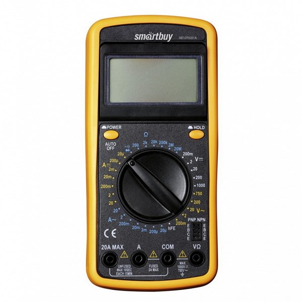 Мультиметр DT9201A, противоуд., многофункц., в компл: щупы, крона, Smartbuy tools (SBT-DT9201A) j8SALji2jQH1yPbN3aBZ92 - фото 370972