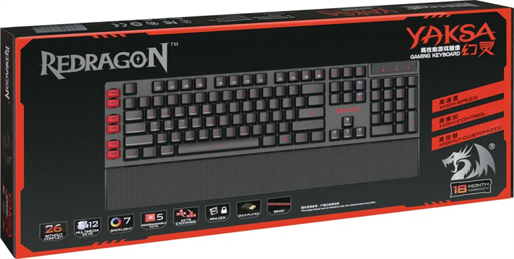Клавиатура проводная Redragon YAKSA игровая USB 1.5м мультимед. черный jhjXBK6Ch3psZRoeI56g00 - фото 371646