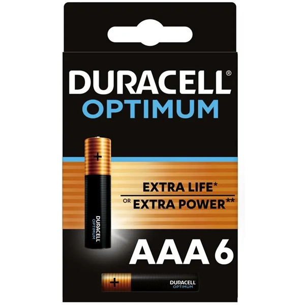 Батарейка Duracell Optimum LR03 AAA BL6 Alkaline 1.5V sK1M5FijiEzjHwMdEg5J21 - фото 372230