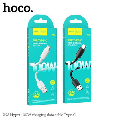 Кабель USB-C HOCO X96 Hyper Type-C - Type-C, 3A, 100W, 1 м, черный 9OehImszgpo88TNleV2XL0 - фото 63938