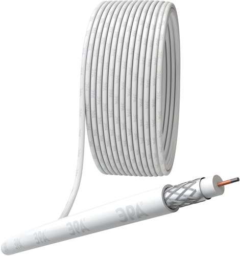 ЭРА Кабель коаксиальный RG-6U, 75 Ом, CCS/(оплётка Al 32%), PVC, цвет белый xPPHsmFagkj-IBNNoWWIE1 - фото 63980