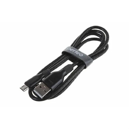PERFEO Кабель USB A вилка - C вилка, 2.4A, черный, силикон, длина 1 м., ELASTIC (U4718) Unef3MpTizZ4Np4VlMA432 - фото 64008