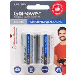 Батарейка GoPower ULTRA LR14 C BL2 Alkaline 1.5V ARjsSs-6i6kLZ0bhmM5h93 - фото 644