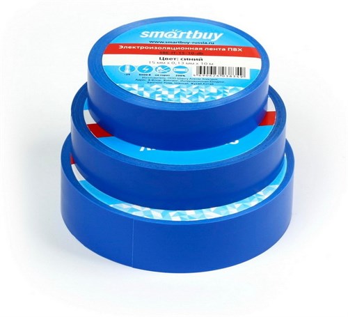 Изолента Smartbuy, 0.13х15мм, 20 метров, синяя (SBE-IT-15-20-db) NG6PG3UEh6I-XnIXobWNC1 - фото 7739