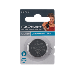 Батарейка GoPower CR2450 BL1 Lithium 3V ByzlQgYGg61E2KHZklaLj3 - фото 818