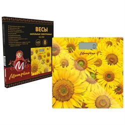 Весы напольные эл. Матрена МА-090 Подсолнухи (стекло) 180кг, дел.100гр, 26*26см, CR2032 в компл.7269 aFHNhKT0jtcr-dfOVOT4D0 - фото 866