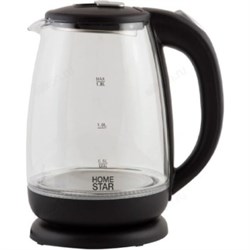 Чайник Homestar HS-1018 (1,8 л) стекло, пластик черный YPaknchPj6keX4gg0Q4lv0 - фото 976