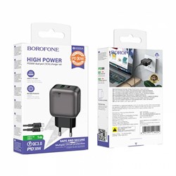 Блок питания сетевой 1 USB, 1 Type-C Borofone BAS55A, Absolute, 5V, 3.0A, PD30W/QC3.0, цвет: черный ZxRKZfYZgpTpb00dlG0w33 - фото 997