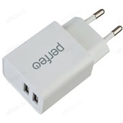 PERFEO Сетевое зарядное устройство с двумя USB 2.4А белый (I4658) KiSEnPXLhmUbIuxjPzUY80