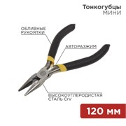 Тонкогубцы мини 120мм никелированные, авторазжим, обливные рукоятки REXANT ua4Wt-8Qg6YR6L1vKifRO3