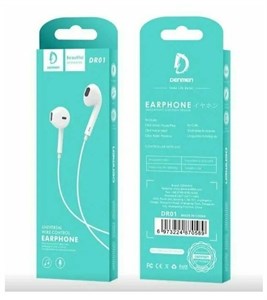 Наушники Denmen DR01 с микрофоном (1.2 м), цвет: белый RkqzupXMilkO6rLVCalfH1
