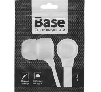 Наушники вкладыши Perfeo Base, белый, плоский кабель, PF_B4214 vgGwTMabjzNsNRq0o8-Ga3