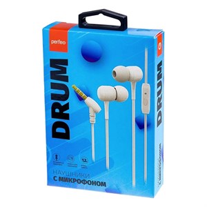 Perfeo наушники внутриканальные c микрофоном DRUM белые zlNNoZK5gyEreJgs-tNil2