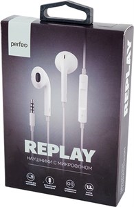 Perfeo наушники вкладыши c управлением звуком/микрофоном REPLAY белые 2FtshD6nhRMUHvHFEQyGS2