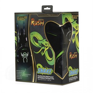 Игровая гарнитура RUSH SNAKE, динамики 40мм, велюровые амбушюры, черн/зеленая Xjd0eNJqgISgkFjJTN1sW1