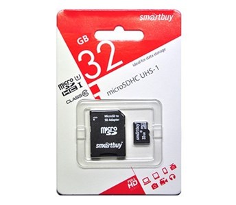 Карта памяти microSD Smartbuy 32GB Class10 100 МБ/сек с адаптером d96uRwd7hwyfmFNY7x5GL0