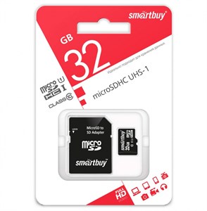 Карта памяти microSD Smartbuy 32GB Class10 с адаптером UblCRUiIia5bisLe4yXgd2