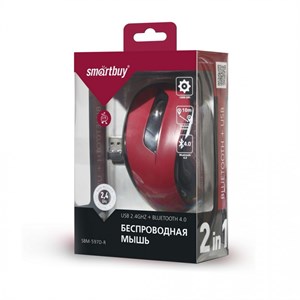 Мышь беспроводная Dual Bluetooth+USB Smartbuy SBM-597D-R красная (SBM-597D-R) -Iihc82xi3Jzp61WdtY1V0