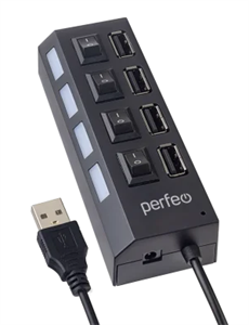 Perfeo USB-HUB 4 Port, (PF-H030 Black) чёрный lxEA7vxCiJLaWQWtbmv001
