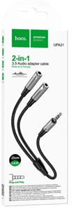 Разветвитель  Hoco UPA21 AUX 3.5mm наушники (папа) + микрофон (2 мама) zw1dpkhShKYFPRSwBQK5F3