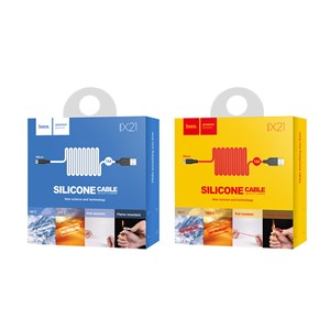 Кабель USB HOCO X21 Silicone USB - Lightning, 2А, 1 м, красный+черный NZLzQYLui-dECg5QdtWjt3