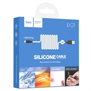 Кабель USB HOCO X21 Silicone USB - Lightning, 2А, 1 м, белый+черный yFPLbRXDjKUfIZmjexWSe2