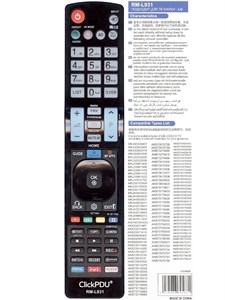 Пульт ДУ универсальный ClickPDU LG RM-L931 LCD TV, Smart TV, IVI YgQAUqD3hxc2PUQWUyrWm2