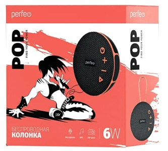Perfeo Bluetooth-колонка "POP" FM, MP3 microSD/USB, AUX in, TWS, мощность 6Вт, 1200mAh, черная ItQe0XXgjXSX1Ei5hbMuF1